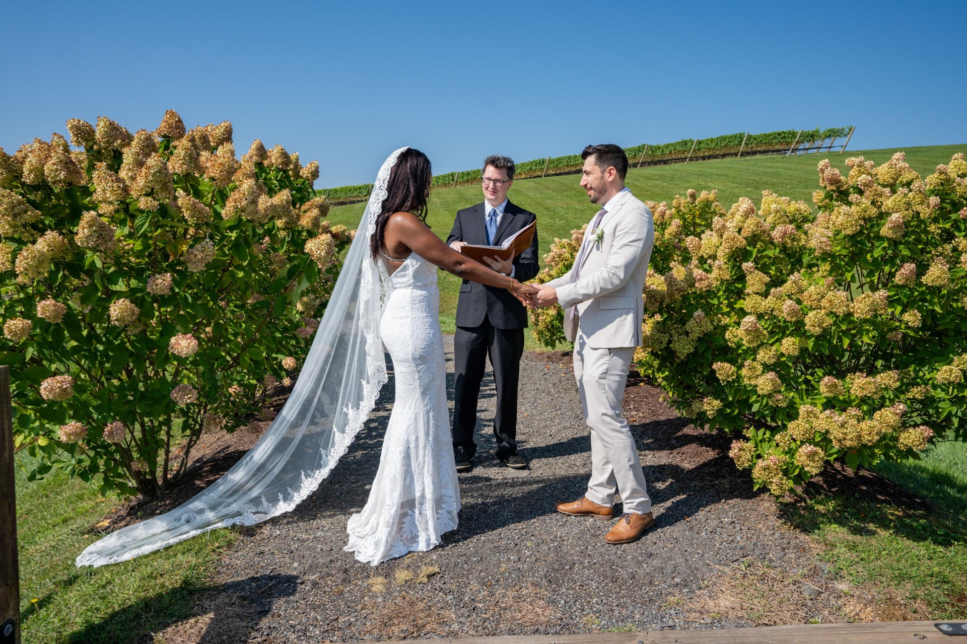 Matt Sims officiating a wedding ceremony